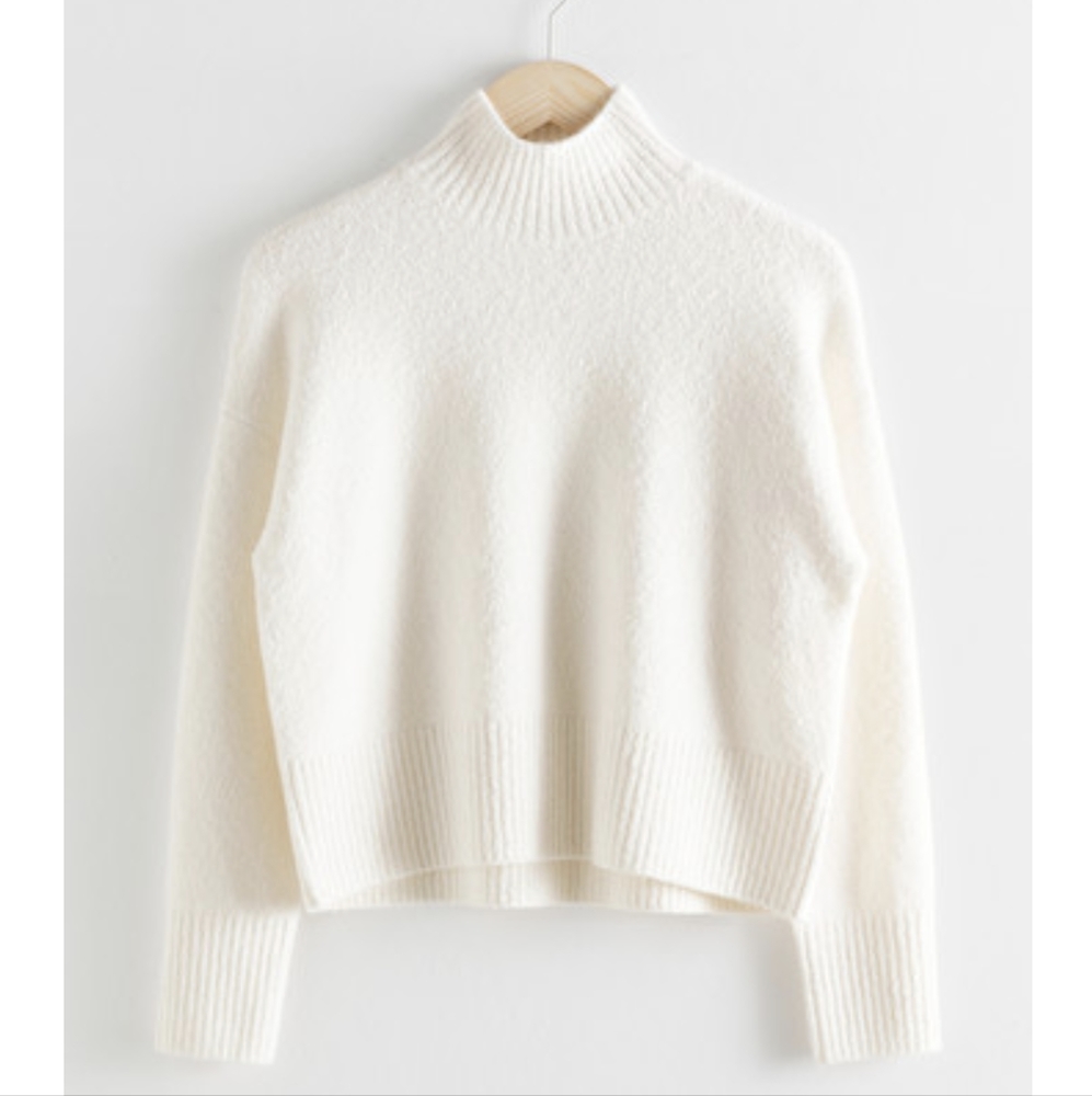 & Other Stories Cropped Mock Neck Sweater